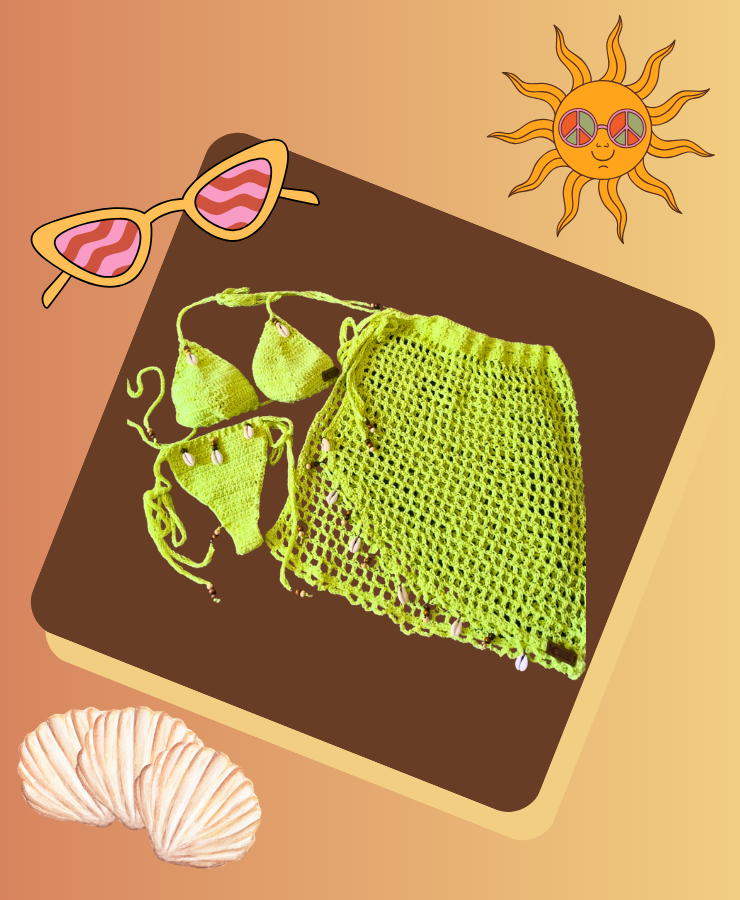 Biquini de Croché – Verde Vibrante